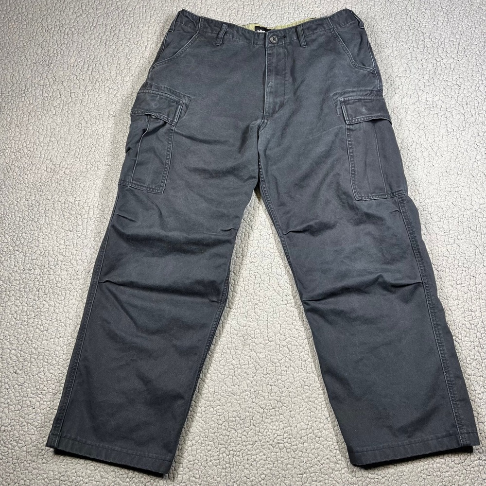 Alpha Industries Mens Medium Cargo Pants Black Faded Military‎ Tactical TB1017